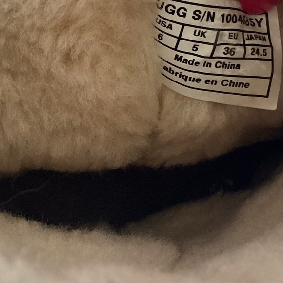 UGG Classic Short Sparkle Suede Sherpa Lined Snow Boots Purple Reign Sz 6 - Picture 16 of 17